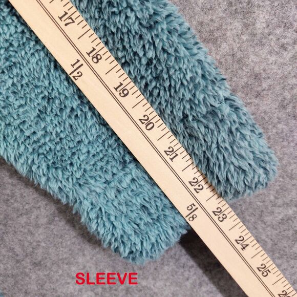 Soft Surroundings Women’s M Teal Sherpa Fleece Pullover Jacket Quarter Zip Cozy - Picture 6 of 7